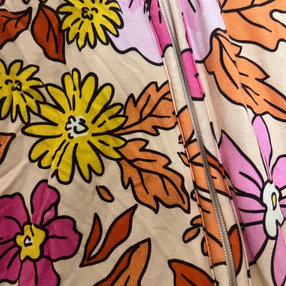 Vibrant Floral Kids Pajama Footies - Picture 2 of 7